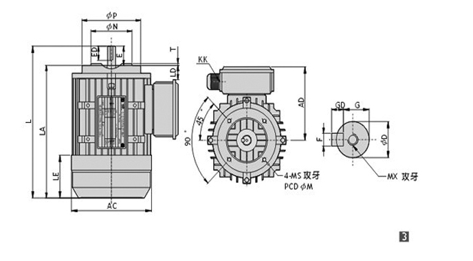 永元立式三相普通电机图纸 永元立式三相普通电机图纸